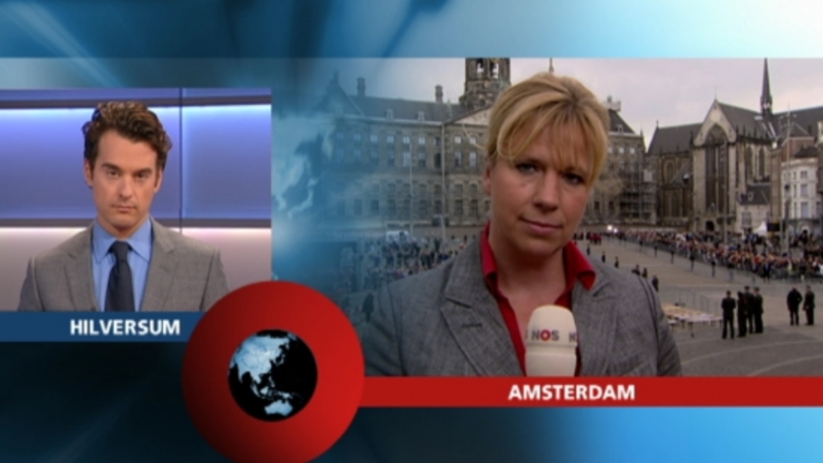 Marieke de Vries op de Dam in Amsterdam