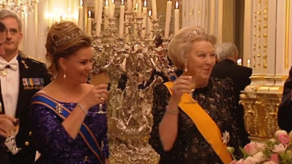 Koningin Beatrix op staatsbanket in Luxemburg
