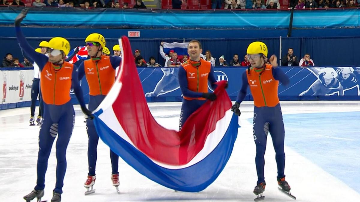 Oranje goud op WK shorttrack