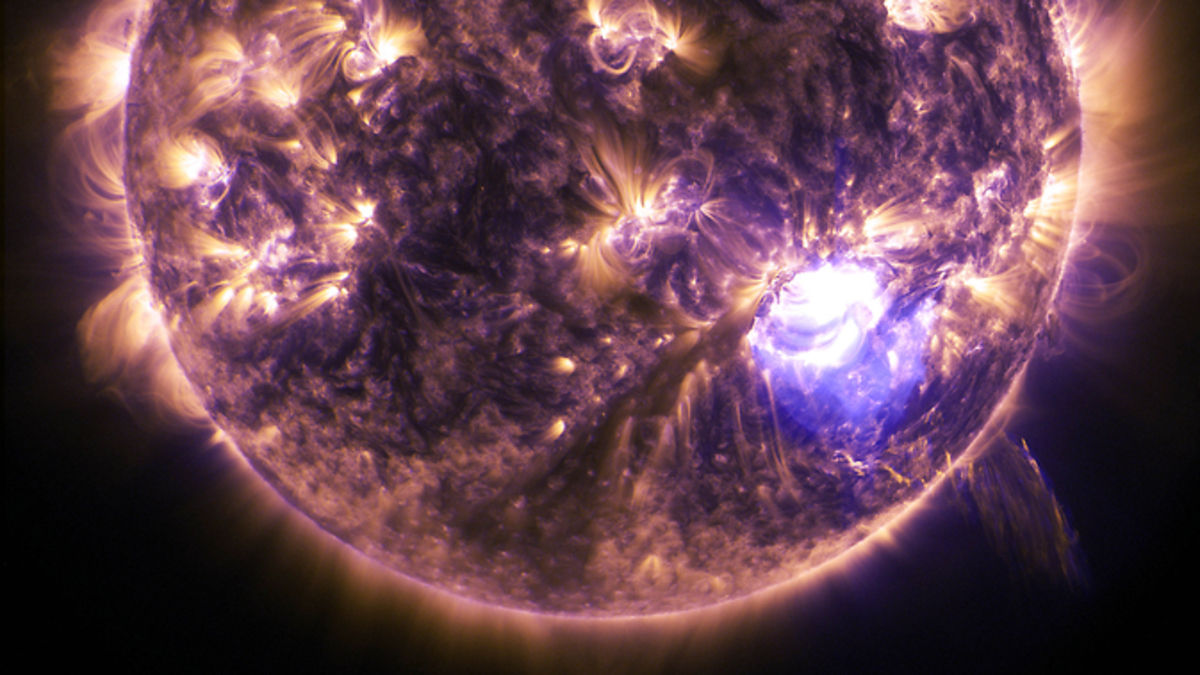 NASAbeelden van zware zonnestorm