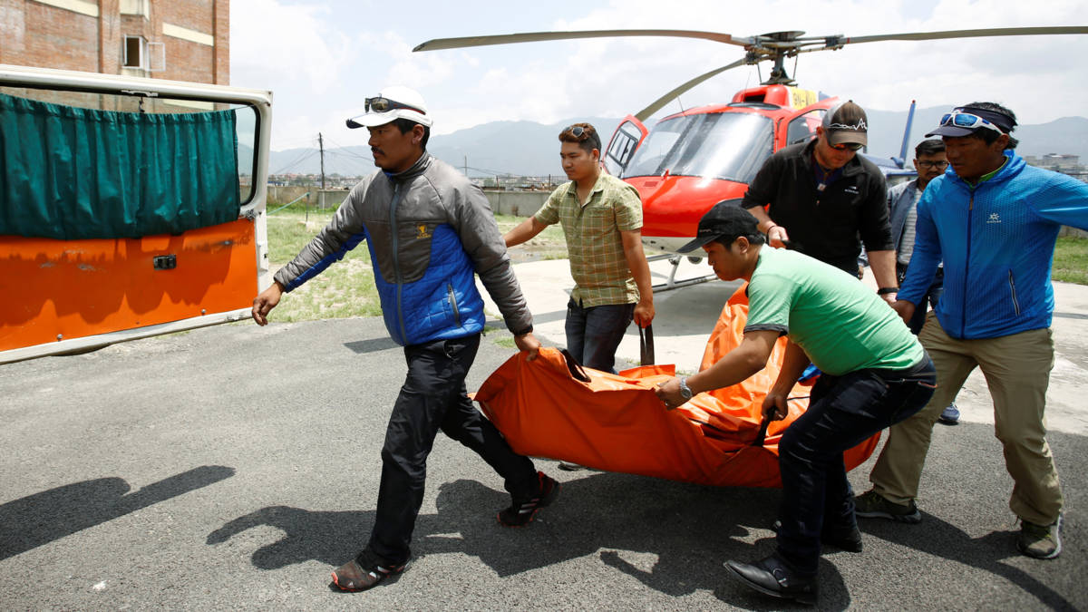 Lichaam klimmer Eric Arnold van Everest gehaald