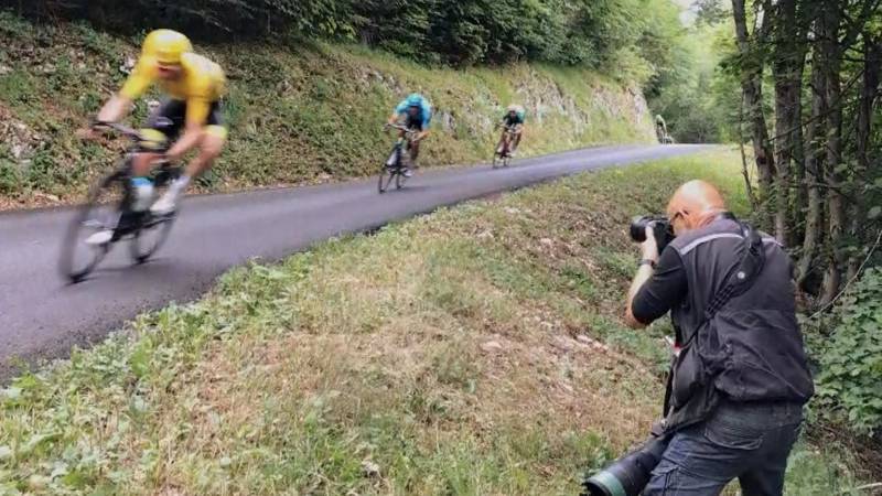 Tourfotograaf Klaas-Jan van der Weij staat het liefst in de afdaling