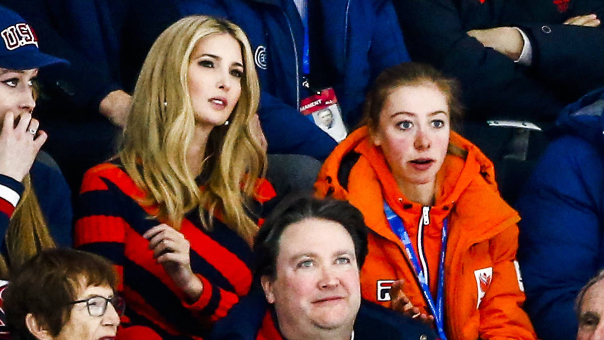Esmee Visser legt dochter van Trump uit wat schaatsen is