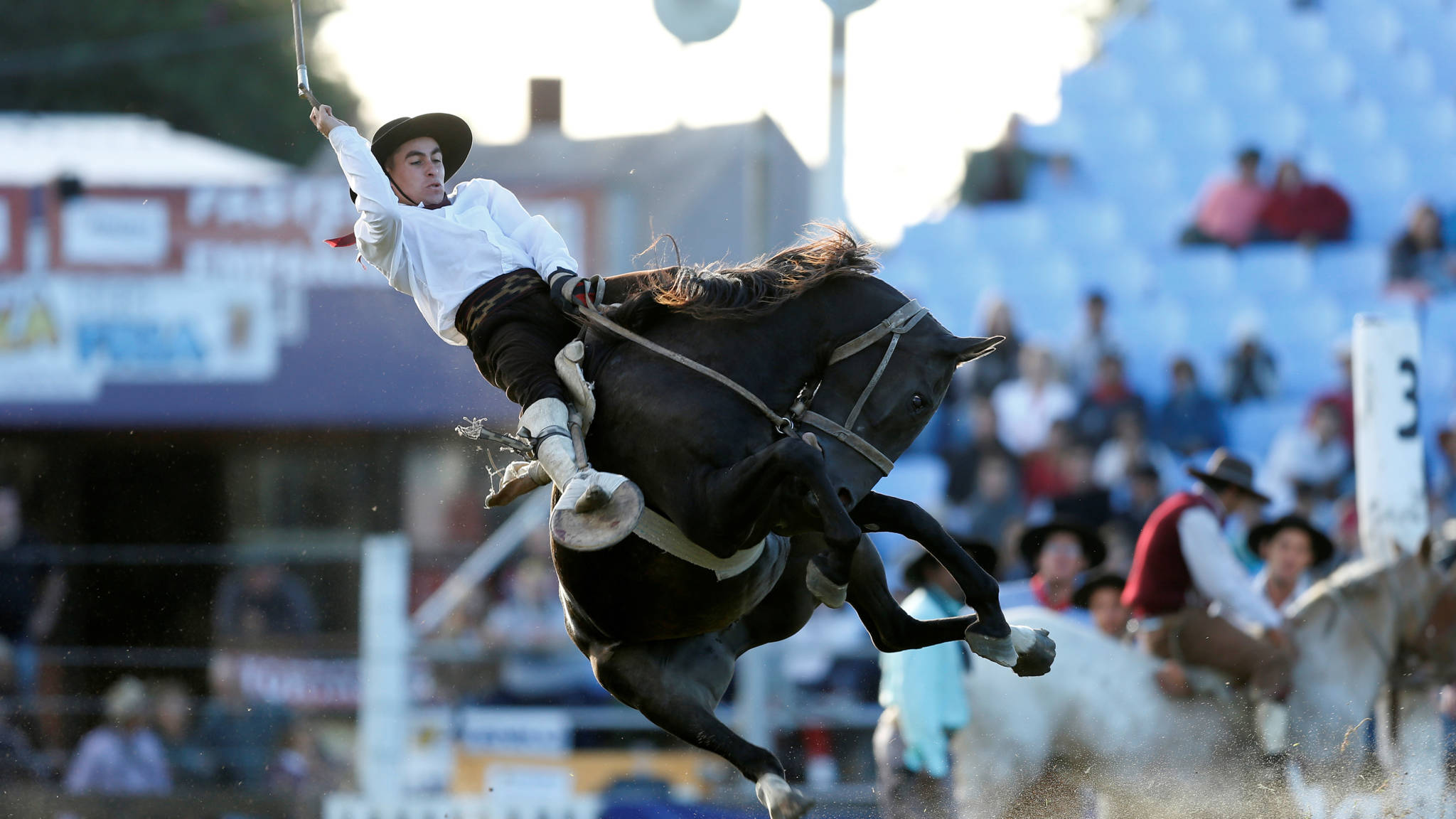 In beeld: gaucho's in Uruguay strijden om rodeo-titel | NOS