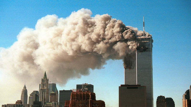 Aanslag op 9/11 bij de Twin Towers in New York