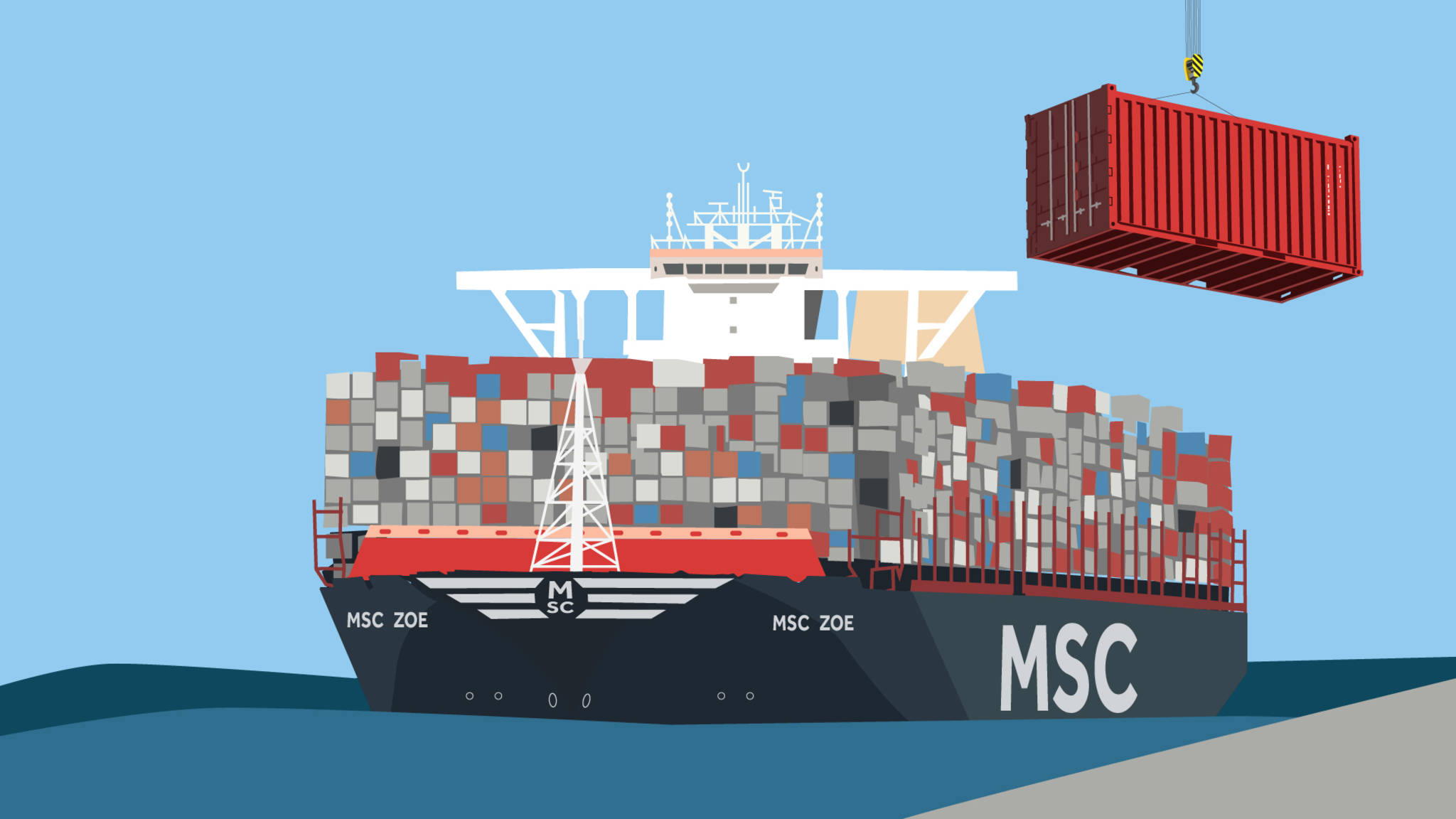 Containers vastzetten op een schip, dat betekent soms wel 48 uur