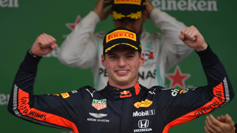 Verstappen na winst in Braziliƫ: 'Heel veel lol gehad' | NOS