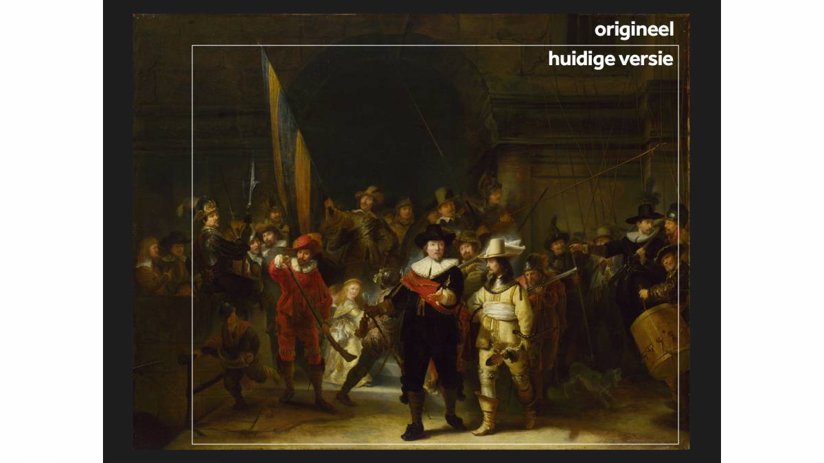 Schilderij de Nachtwacht na 300 jaar weer compleet | NOS Jeugdjournaal