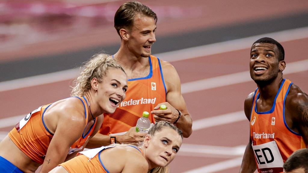 Atletiek Finale 4x400 Meter Gemengde Estafette Met Nederland Finale 