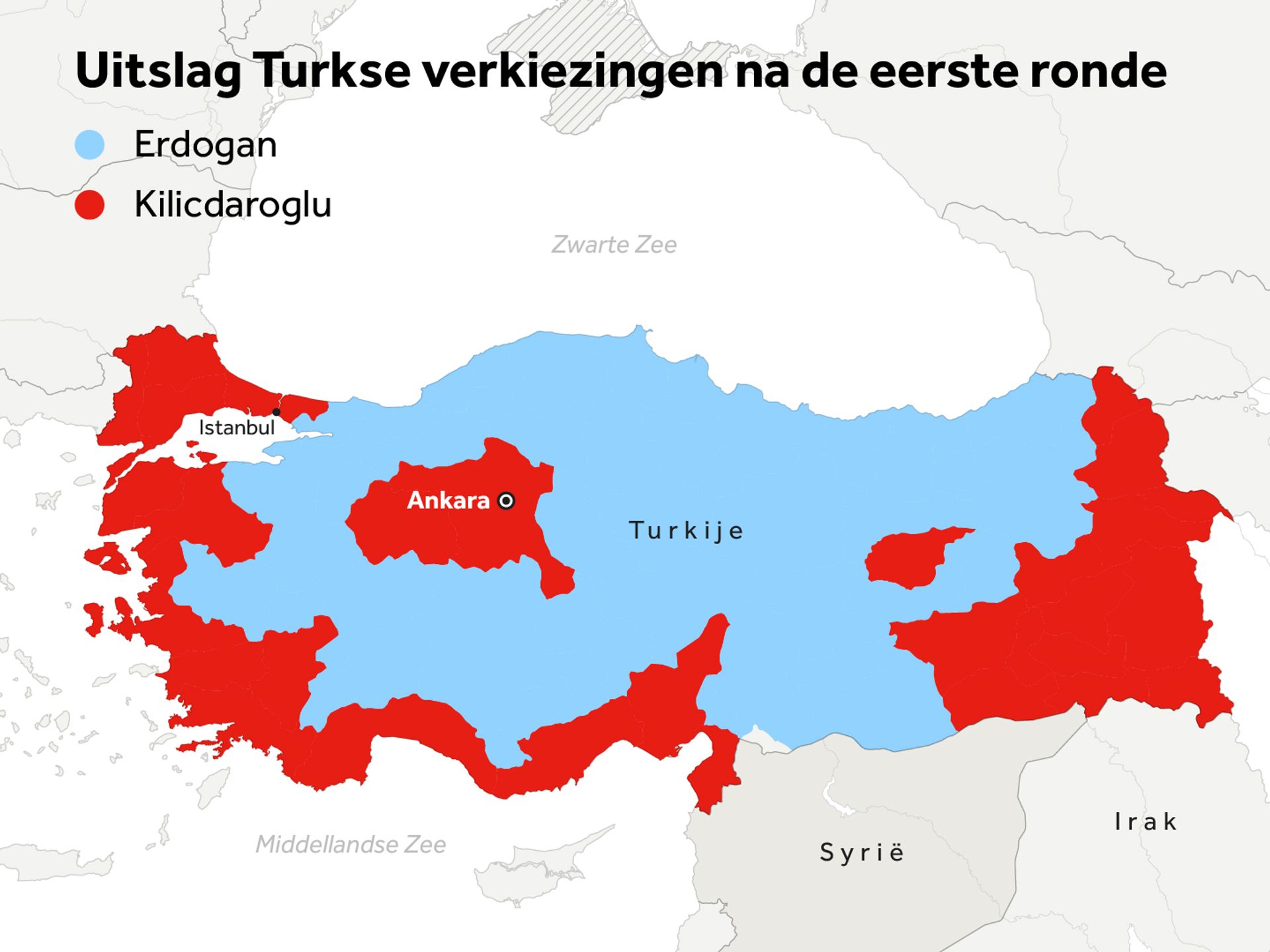 Tweede ronde Turkse verkiezingen steeds waarschijnlijker
