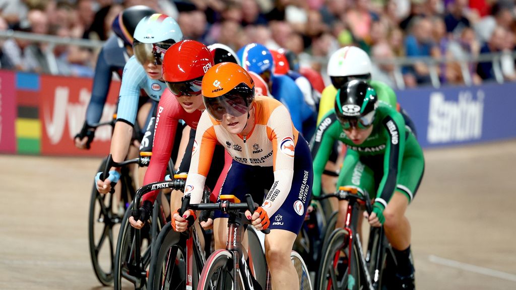 WK baanwielrennen Raaijmakers in actie op omnium WK baanwielrennen Raaijmakers in actie op omnium