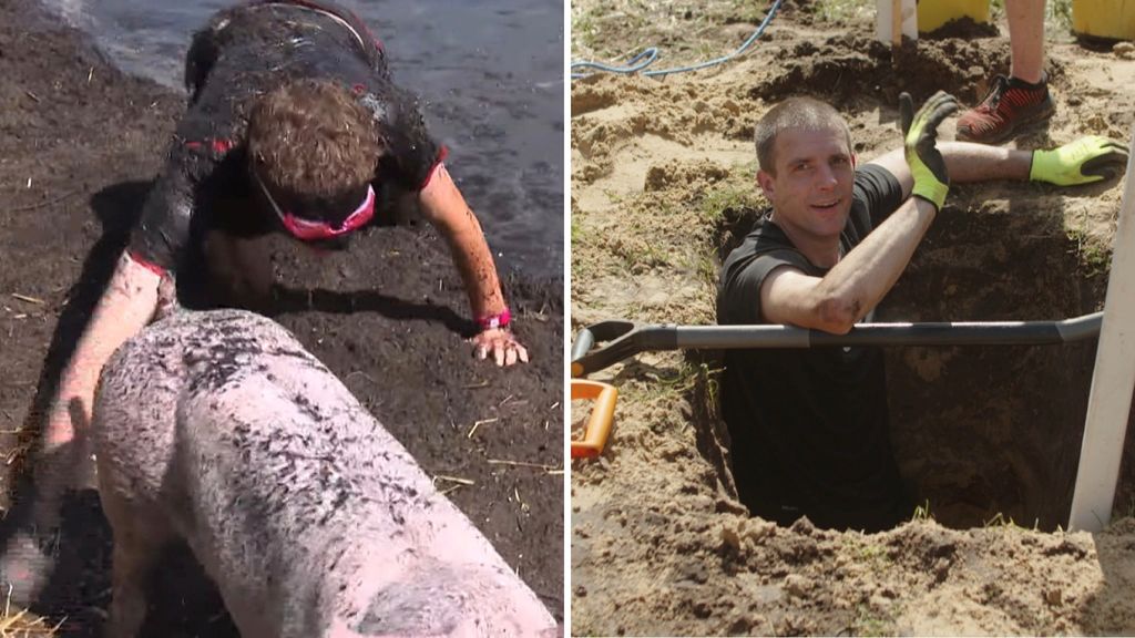 Feest in Luttenberg: Gaten graven en zwijntje tikken