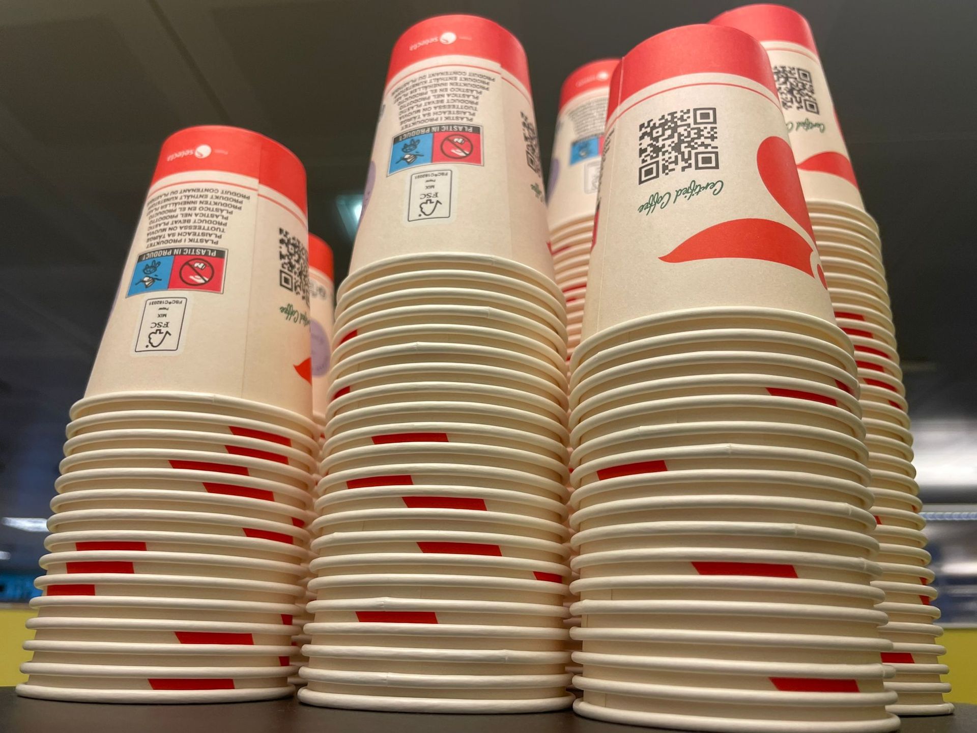 Koffiekopjes, Koffiemok, 75 ml, milieuvriendelijk, biologisch afbreekbaar, composteerbaar, wegwerpbeker, recyclebaar, bio-set met beker en pallet (120