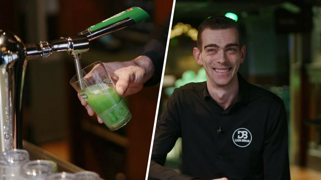 Groen bier stroomt uit de tap van kroeg in woonplaats Van Gerwen: 'Een groot feest'