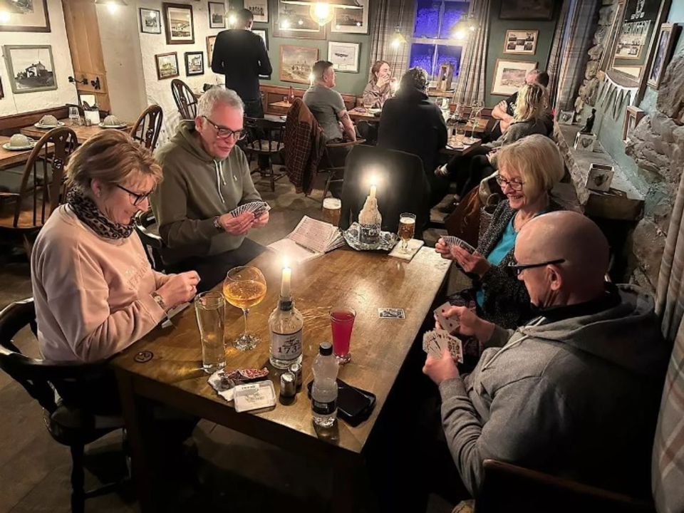 The Tan Hill Inn, covered in snow