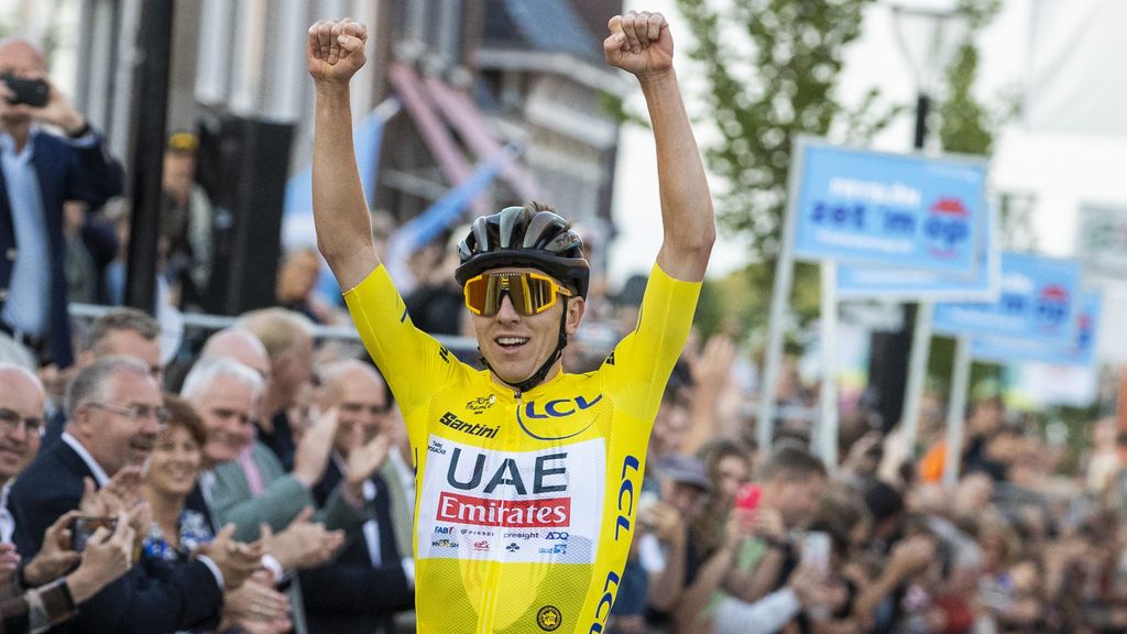 Pogacar was the first to cross the line at the Surhuisterveen criterion