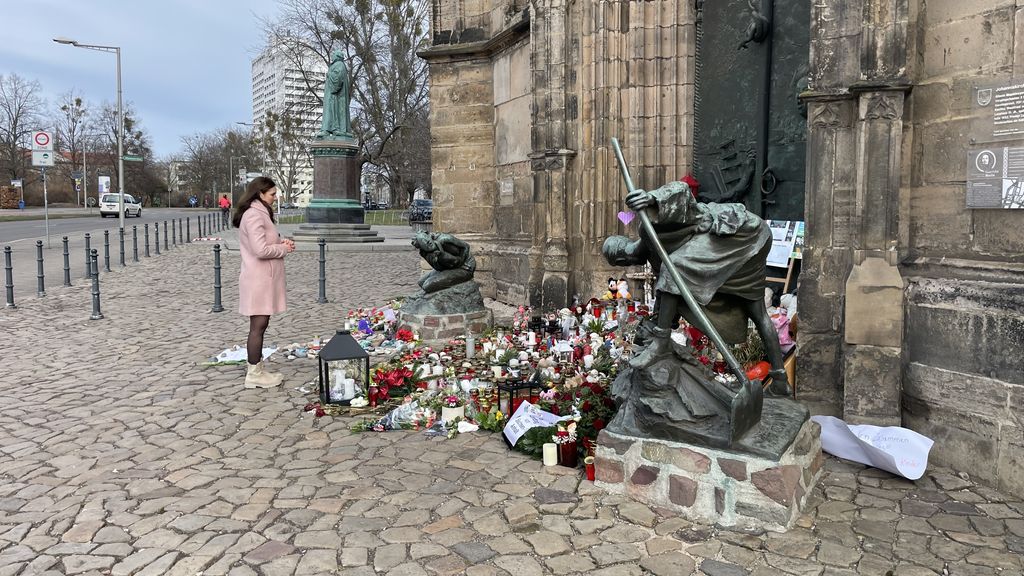 Flowers at the memorial site