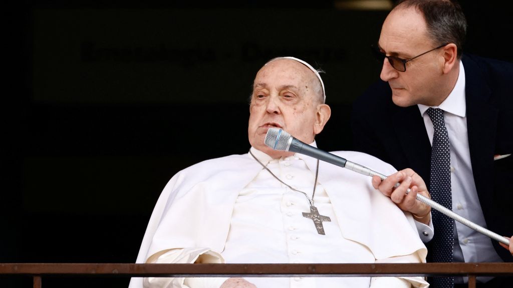 Pope Francis Hospital Balcony Appearance Pope Francis waves from the hospital balcony