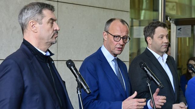 leaders of CSU, CDU and SPD at the end of March negotiations