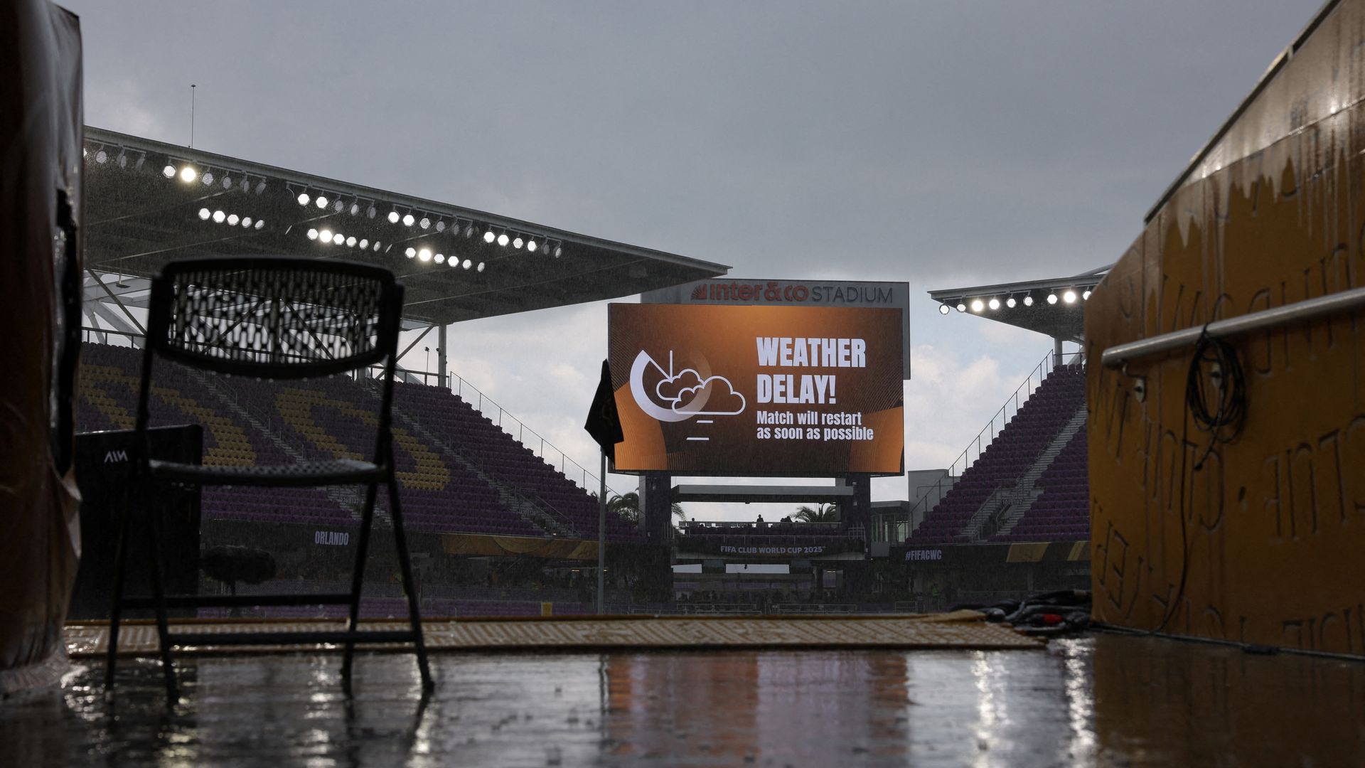 The big screen in the stadium in <a href=