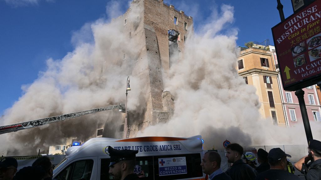 Foto: Gewonden door instorten middeleeuwse toren in Rome