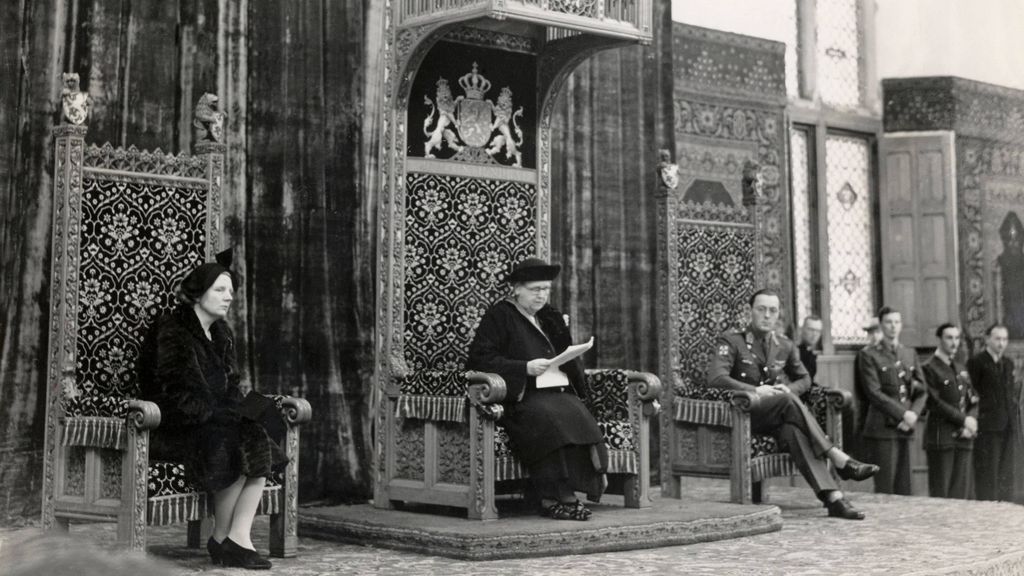 Foto: Eerste naoorlogse troonrede Wilhelmina: symbolische herstart van democratie