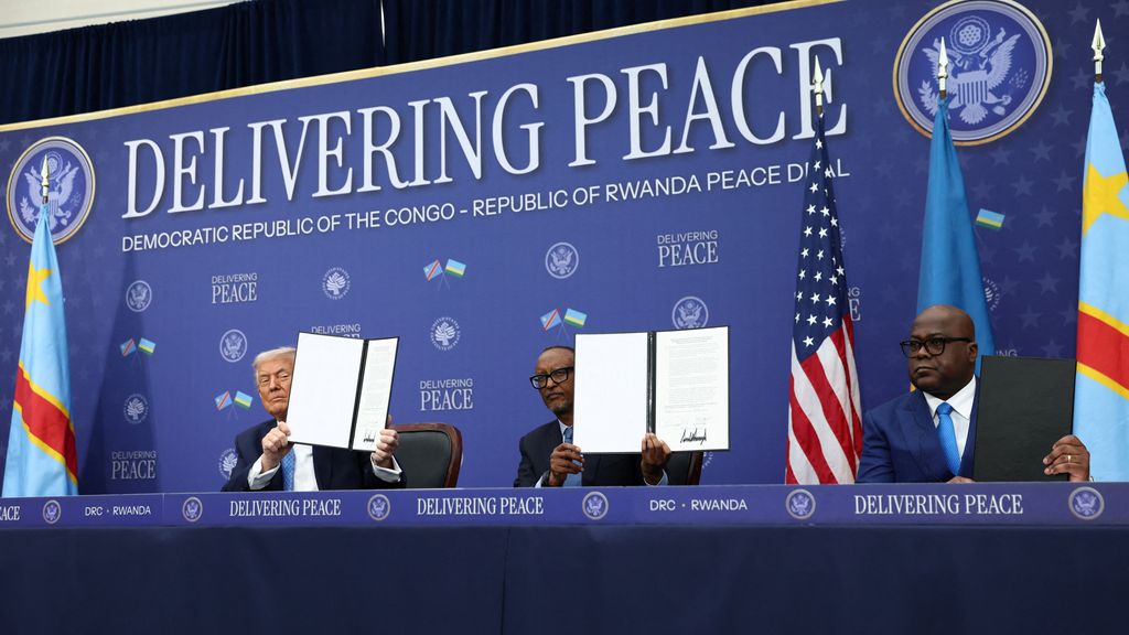 Foto: Rwandese en Congolese president bekrachtigen vredesakkoord in Washington