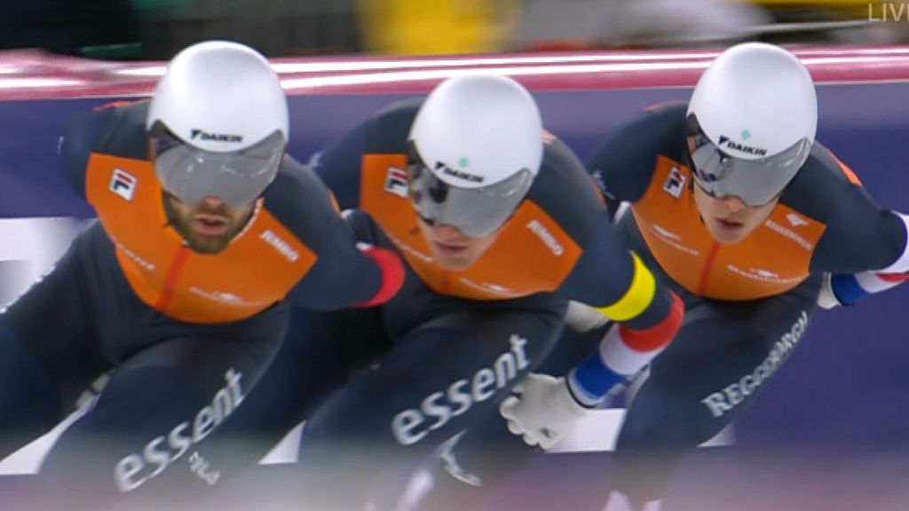 Nederland pakt brons op ploegenachtervolging en is zeker van olympisch ticket