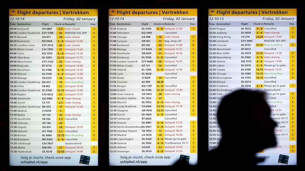 Foto: Ook morgen honderden annuleringen en vertragingen op Schiphol verwacht
