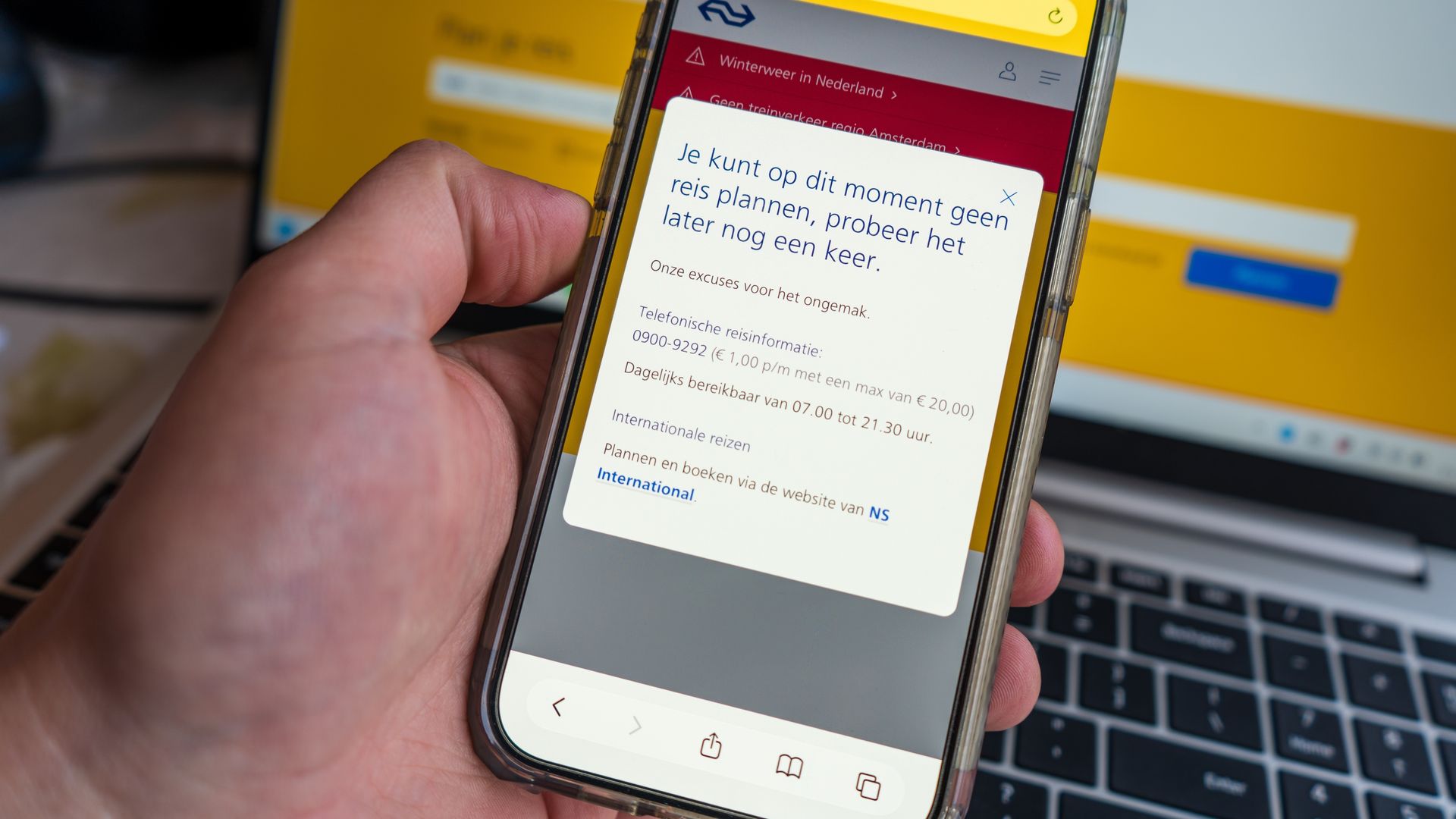 NS-app overbelast tijdens winterweer door recordaantal gebruikers