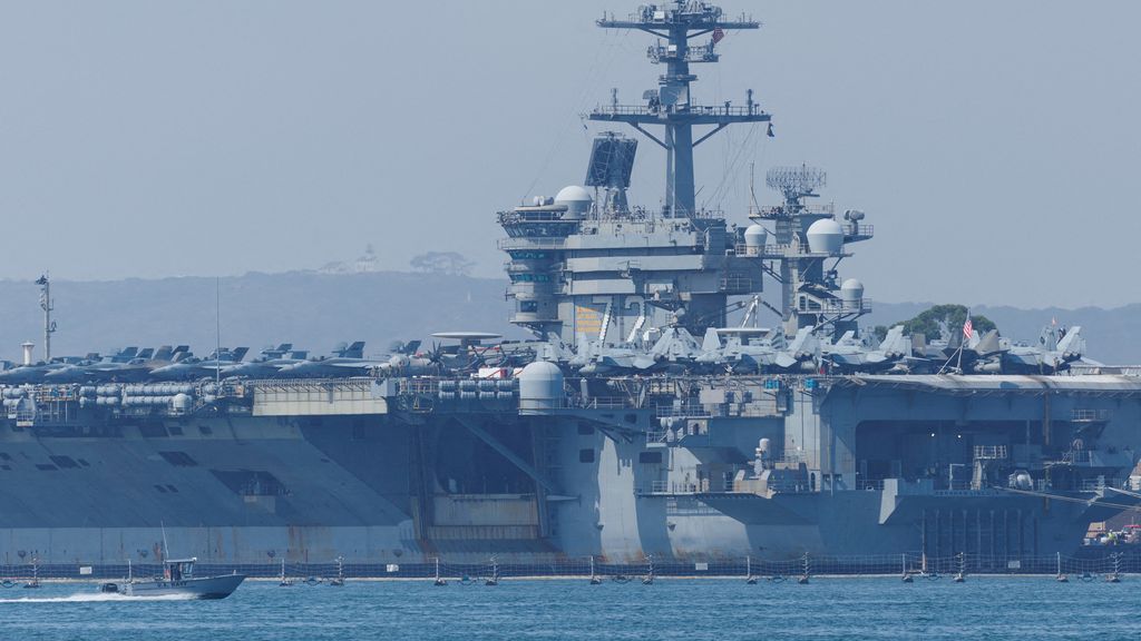 Foto: VS: Iraanse drone neergehaald die vliegdekschip naderde