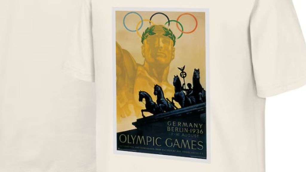 Foto: Kritiek op T-shirts met afbeelding Spelen nazi-Duitsland, IOC verdedigt verkoop