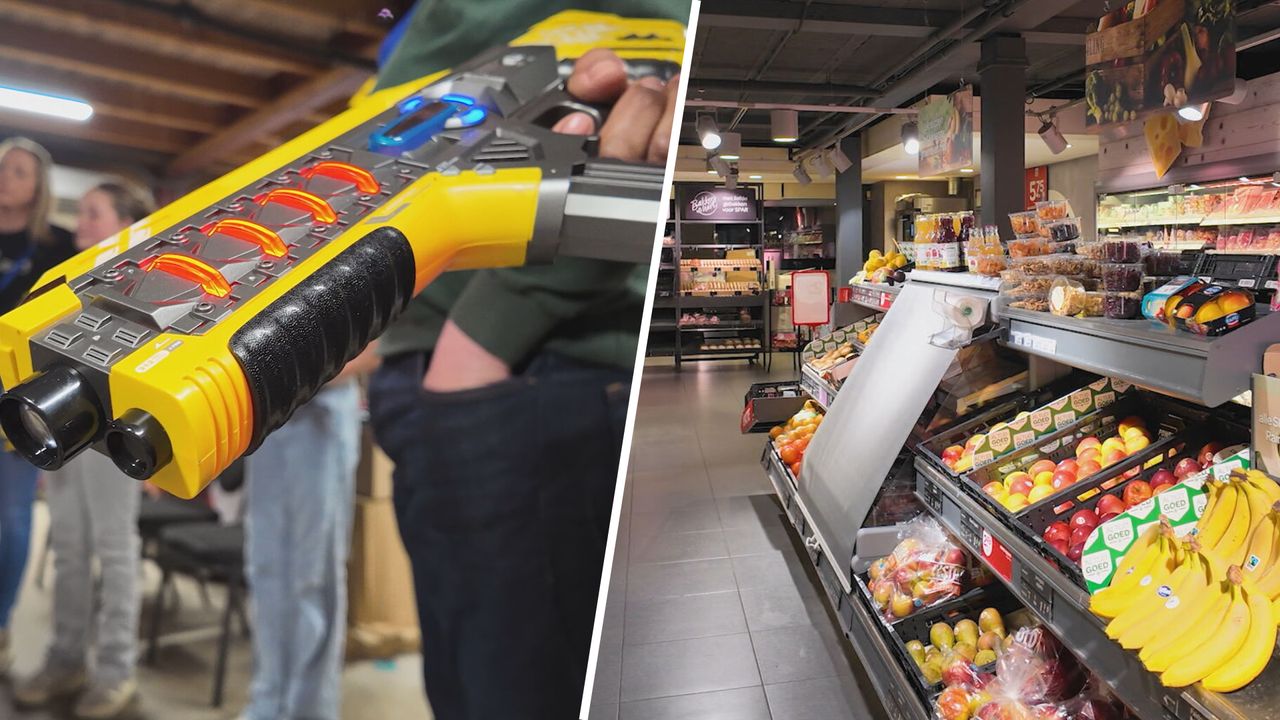 Deze kinderen lasergamen in een supermarkt: 'Gewoon iedereen neerknallen'