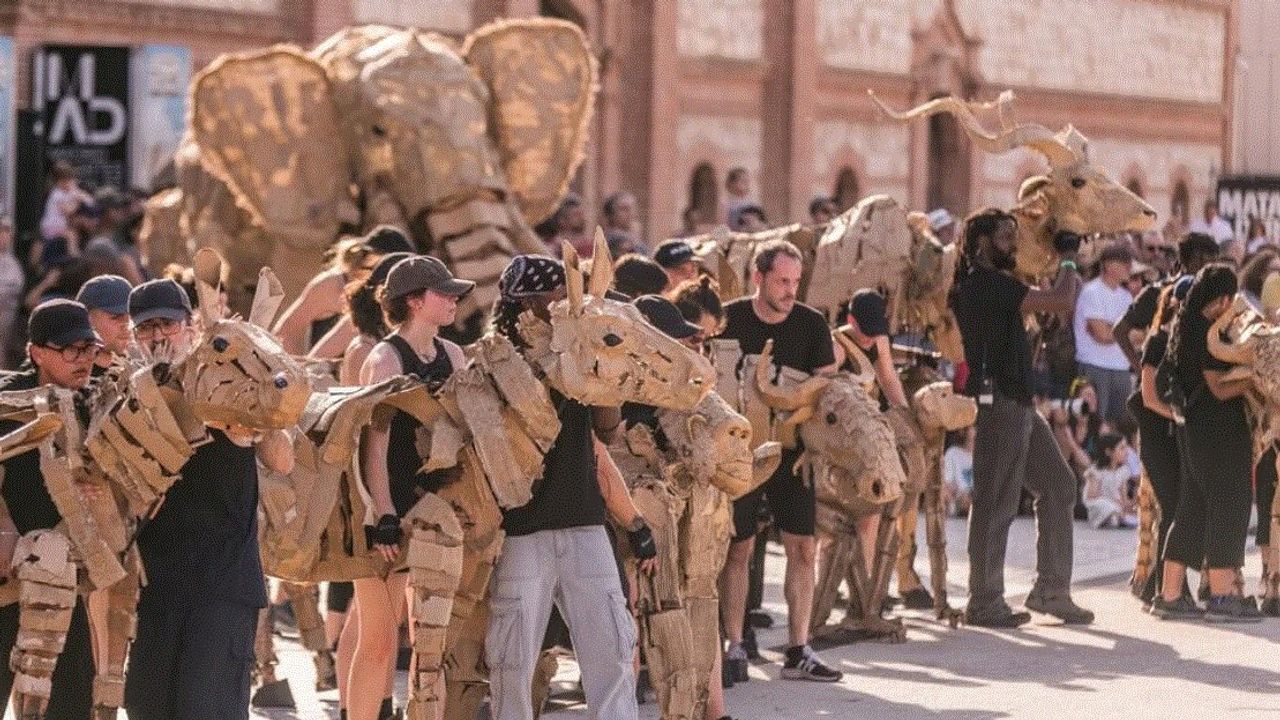 Optocht met 'wilde dieren' in Rotterdam om aandacht te vragen voor klimaat