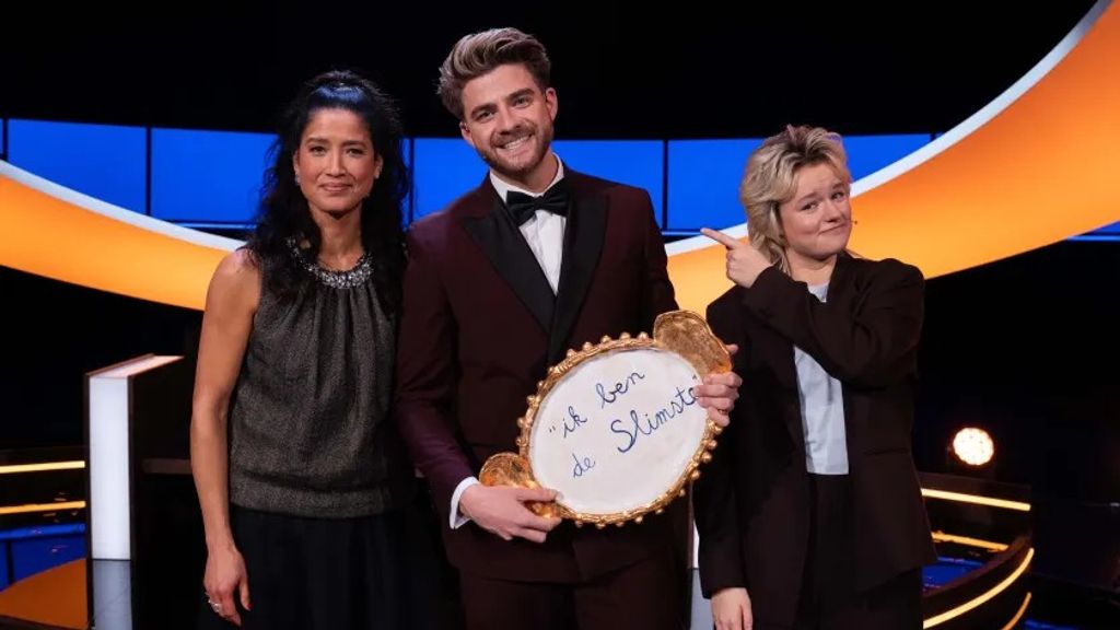 Foto: Presentator Frank van Leeuwen wint finale van De slimste mens